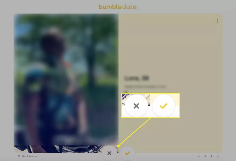 Bumble.com 显示传递或喜欢匹配的按钮