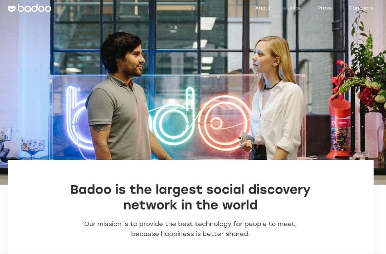 Badoo约会应用程序主页