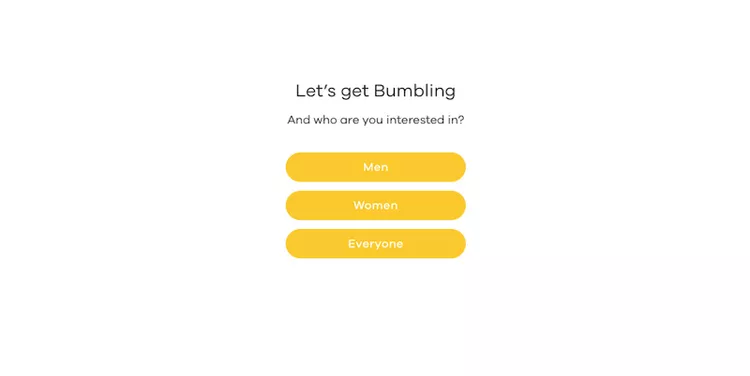 Bumble.com 的屏幕截图。